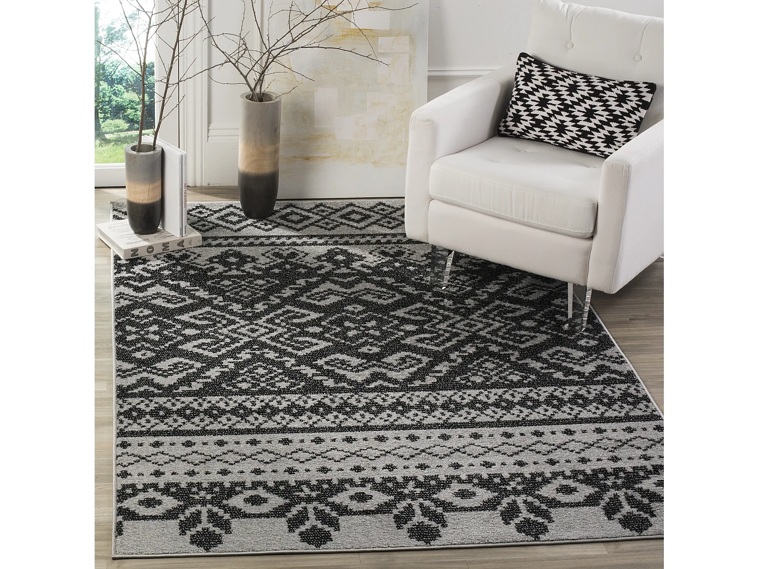 Tapis Gris/Noir 155 X 229 cm - Amina