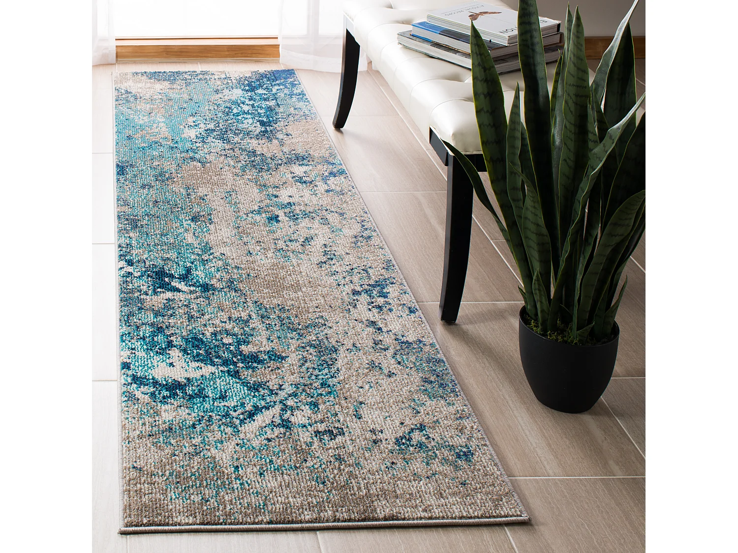 Tapis Bleu/Gris 66 X 183 cm - Julia