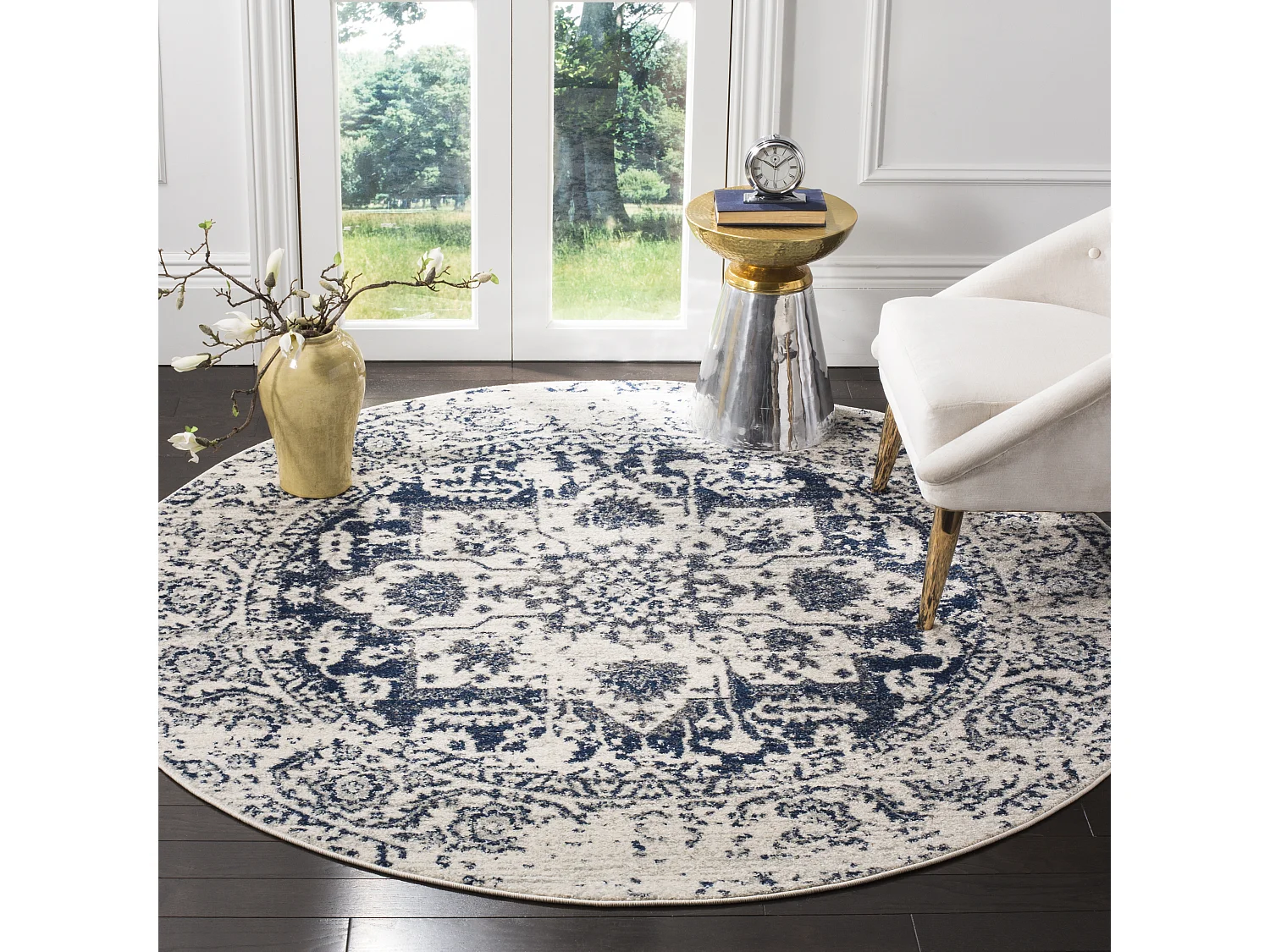 Tapis Neutre/Bleu Marine 201 X 201 cm - Merryl