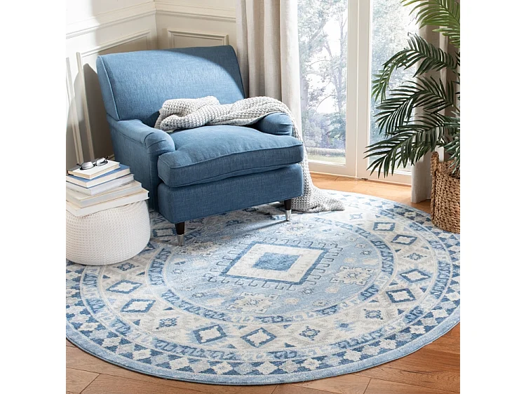 Tapis Bleu/Neutre 201 X 201 cm - Kathleen