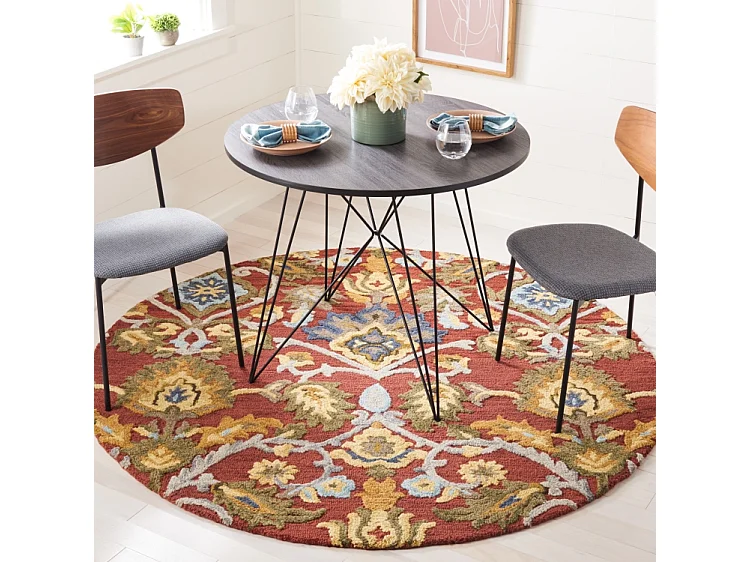 Tapis Rouge/Multicolore 122 X 122 cm - Juni