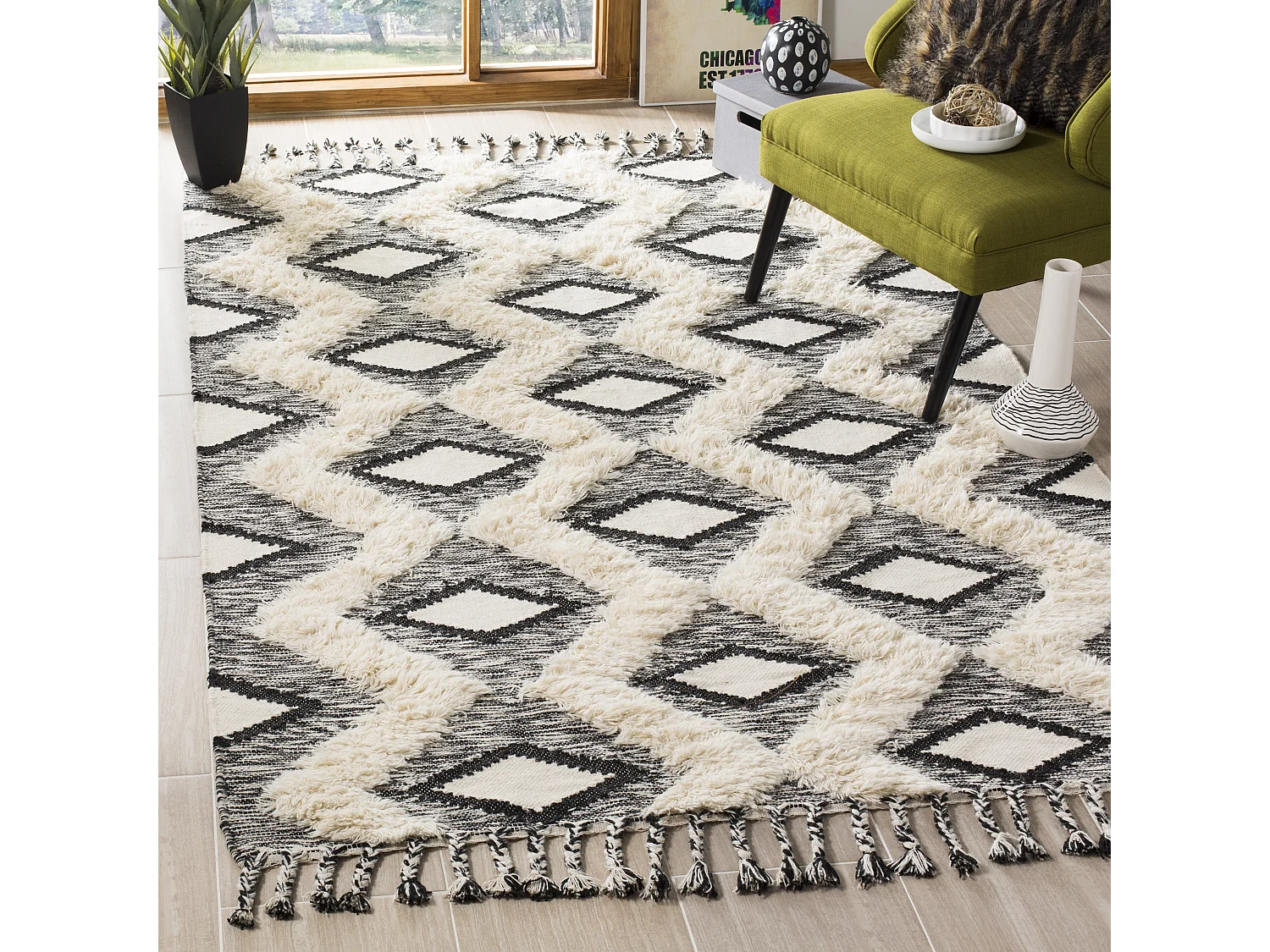 Tapis Noir/Neutre 183 X 274 cm - Teresa