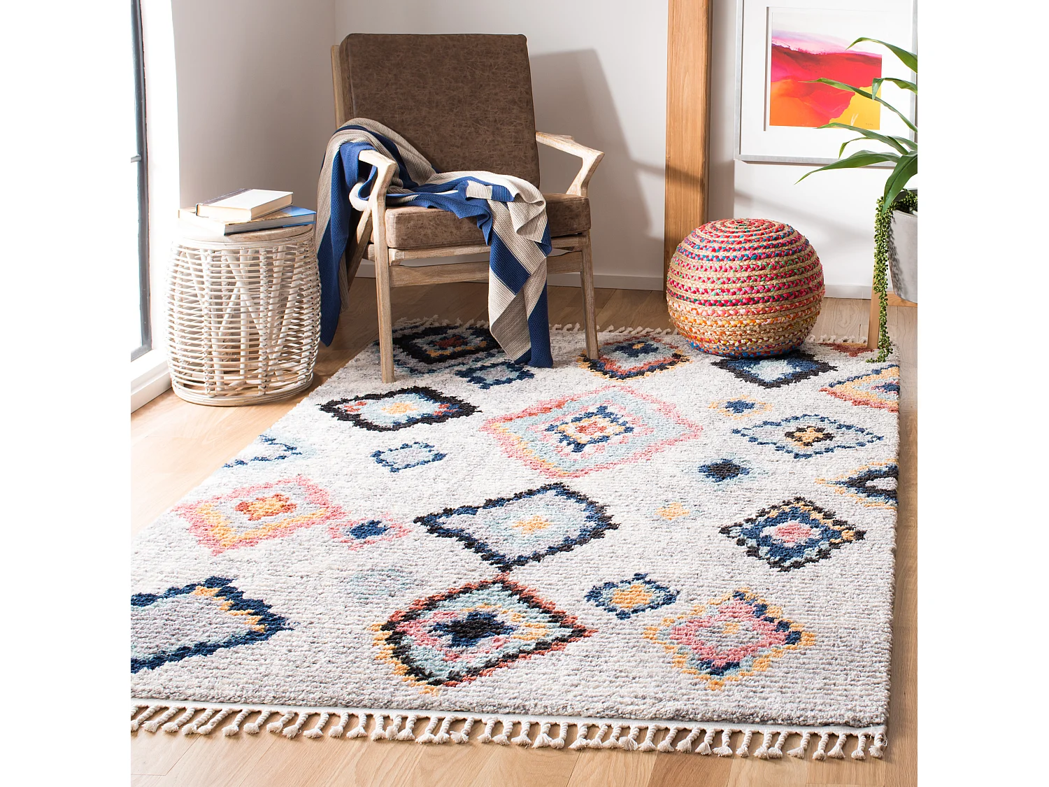 Tapis Neutre/Multicolore 122 X 183 cm - Jayleen