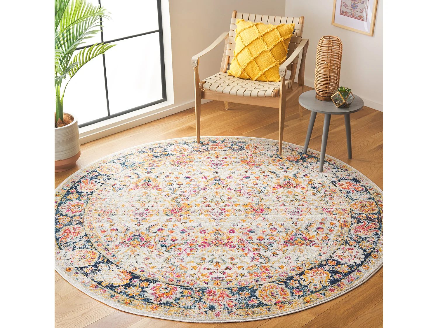 Tapis Neutre/Bleu Marine 201 X 201 cm - Melita