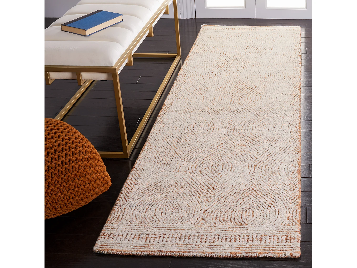 Tapis Ivoire/Rouille 69 X 122 cm - Alaska