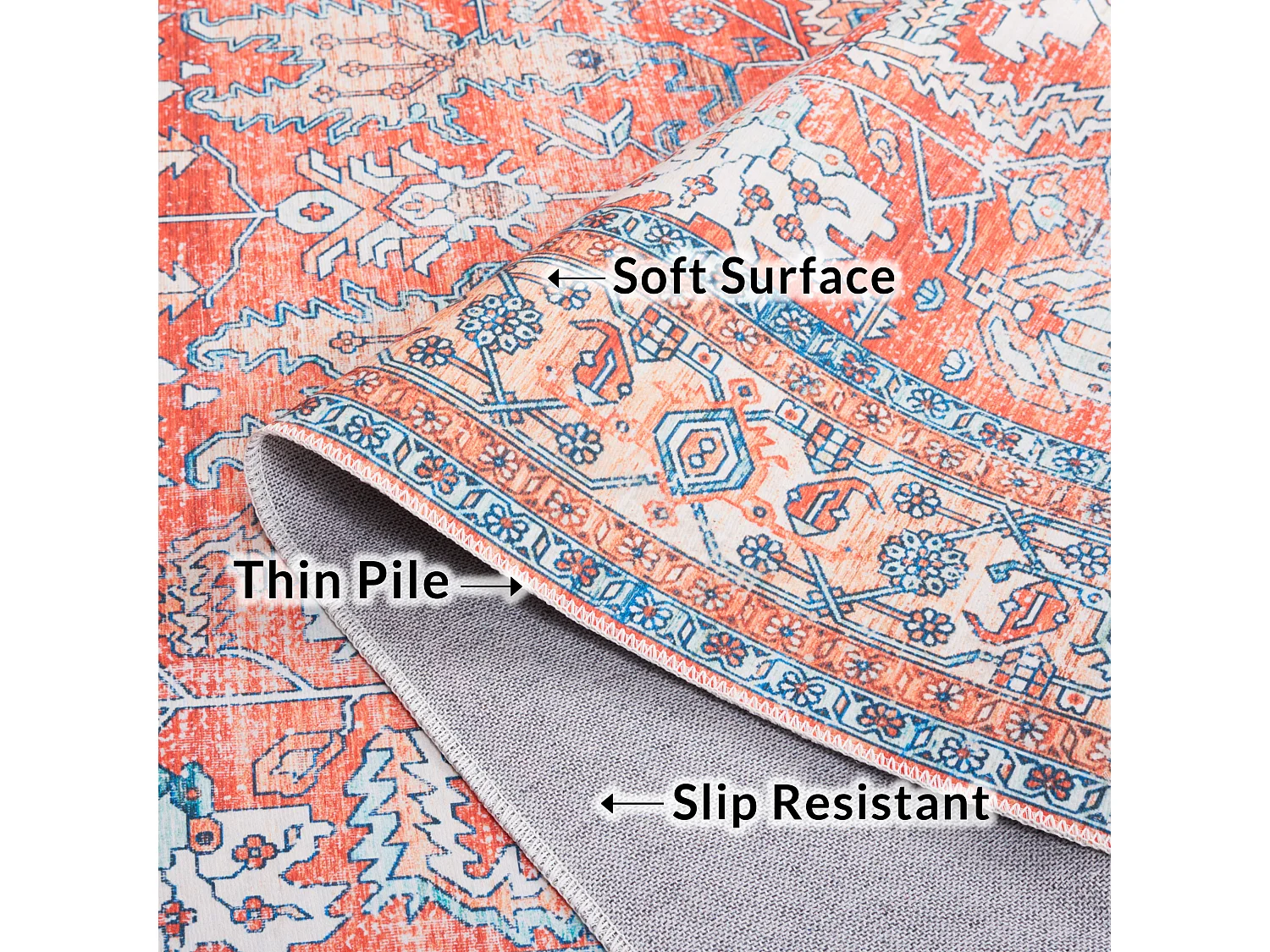 Tapis Rouille/Aqua 91 X 152 cm - Addilyn