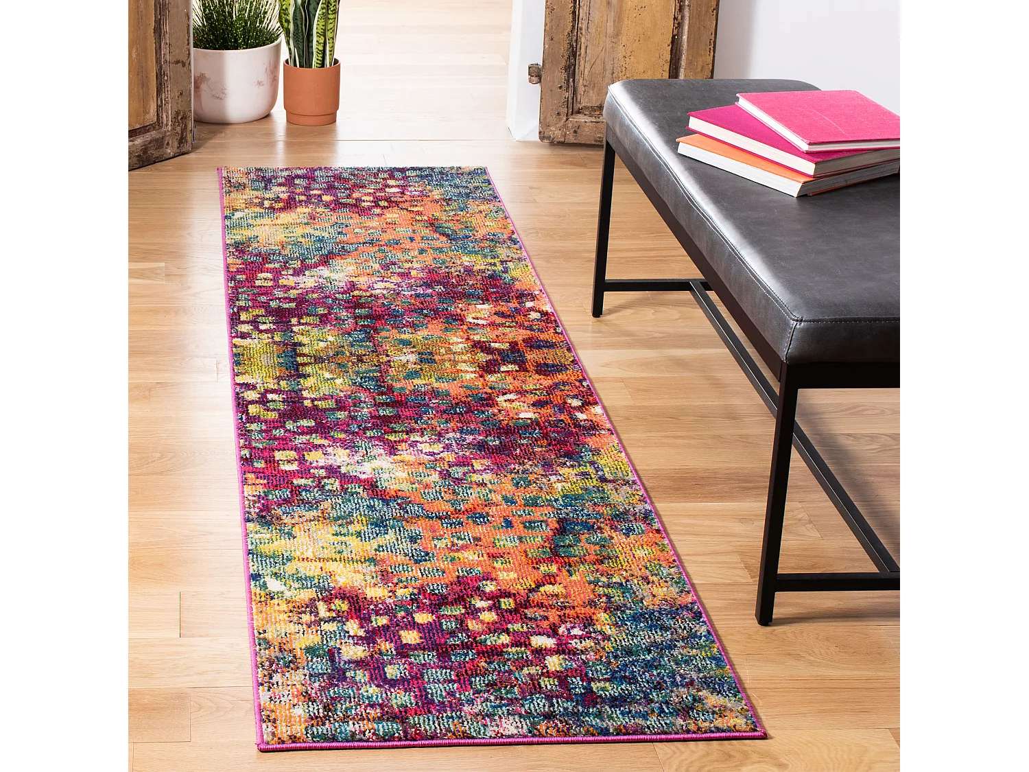 Tapis Rose/Multicolore 66 X 244 cm - Alec