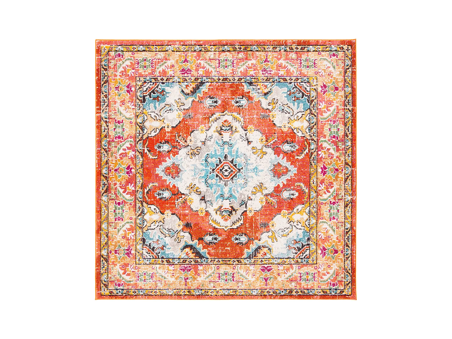 Tapis Orange/Bleu clair 201 X 201 cm - Milà