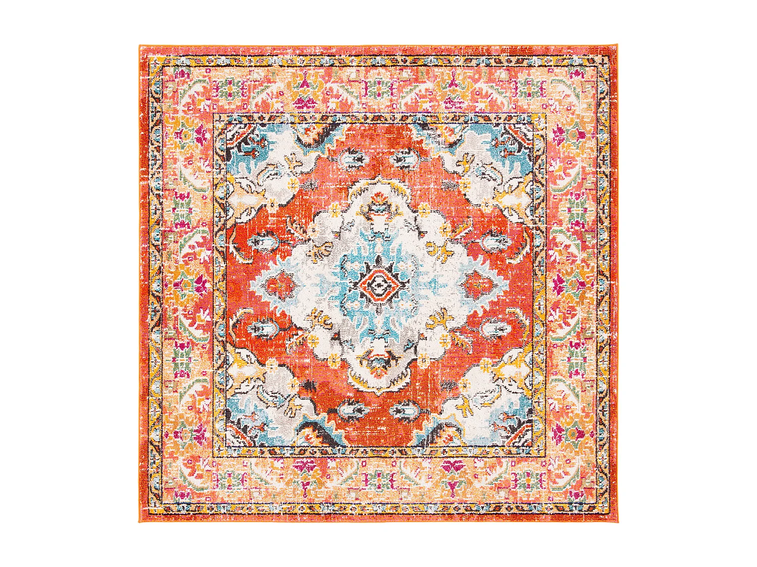 Tapis Orange/Bleu clair 201 X 201 cm - Milà