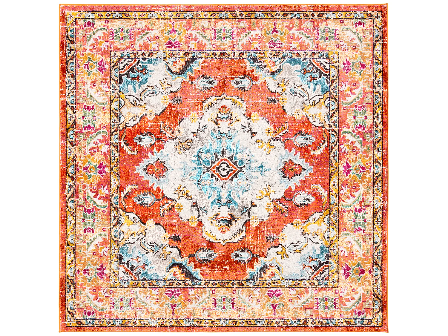 Tapis Orange/Bleu clair 201 X 201 cm - Milà