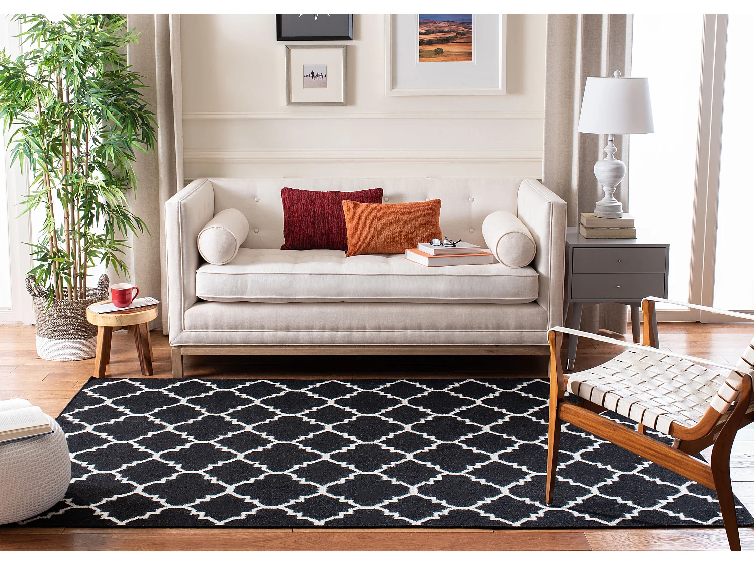 Tapis Noir/Neutre 152 X 244 cm - Calla