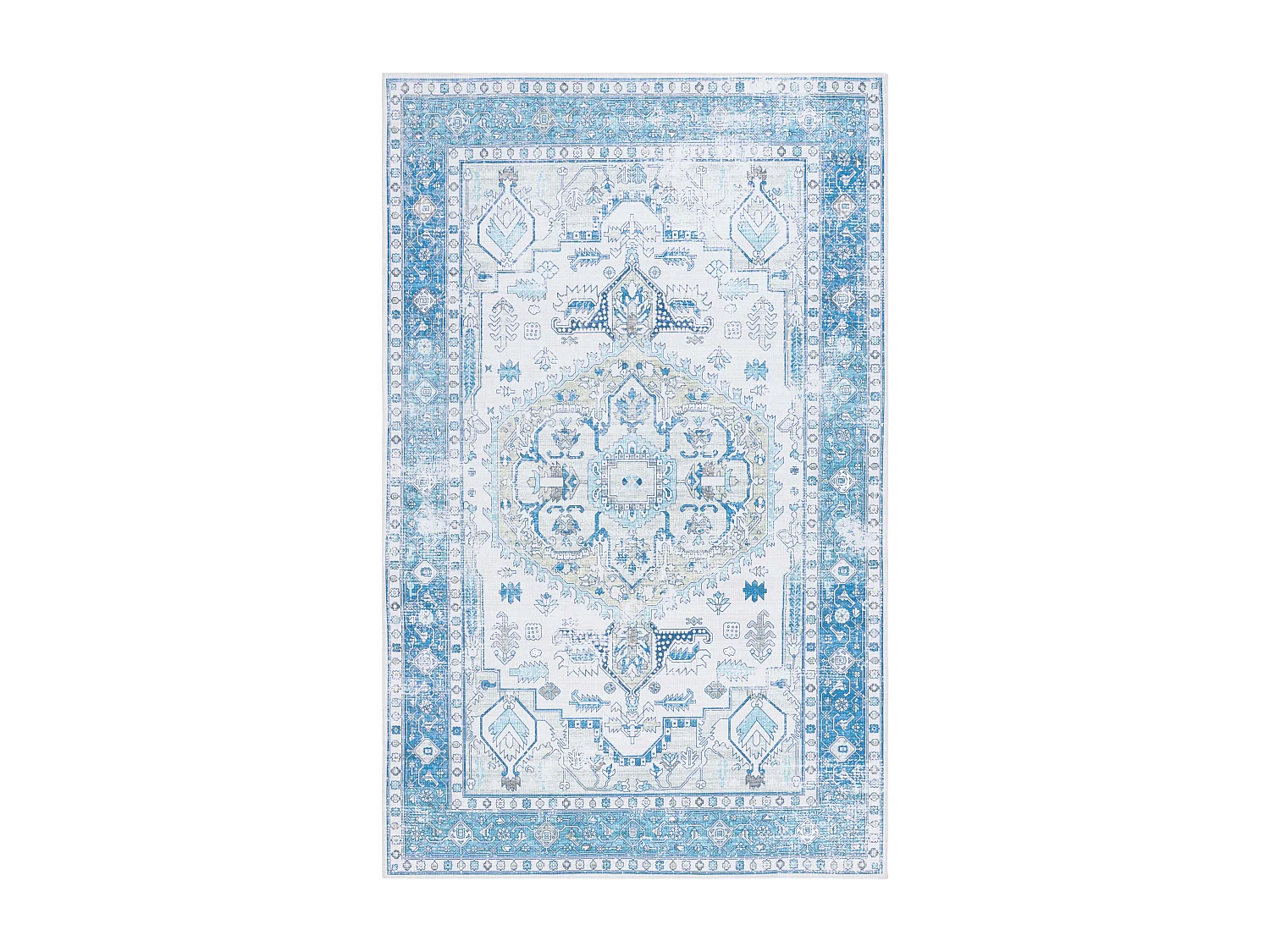 Tapis Beige/Bleu 91 X 152 cm - Lipa