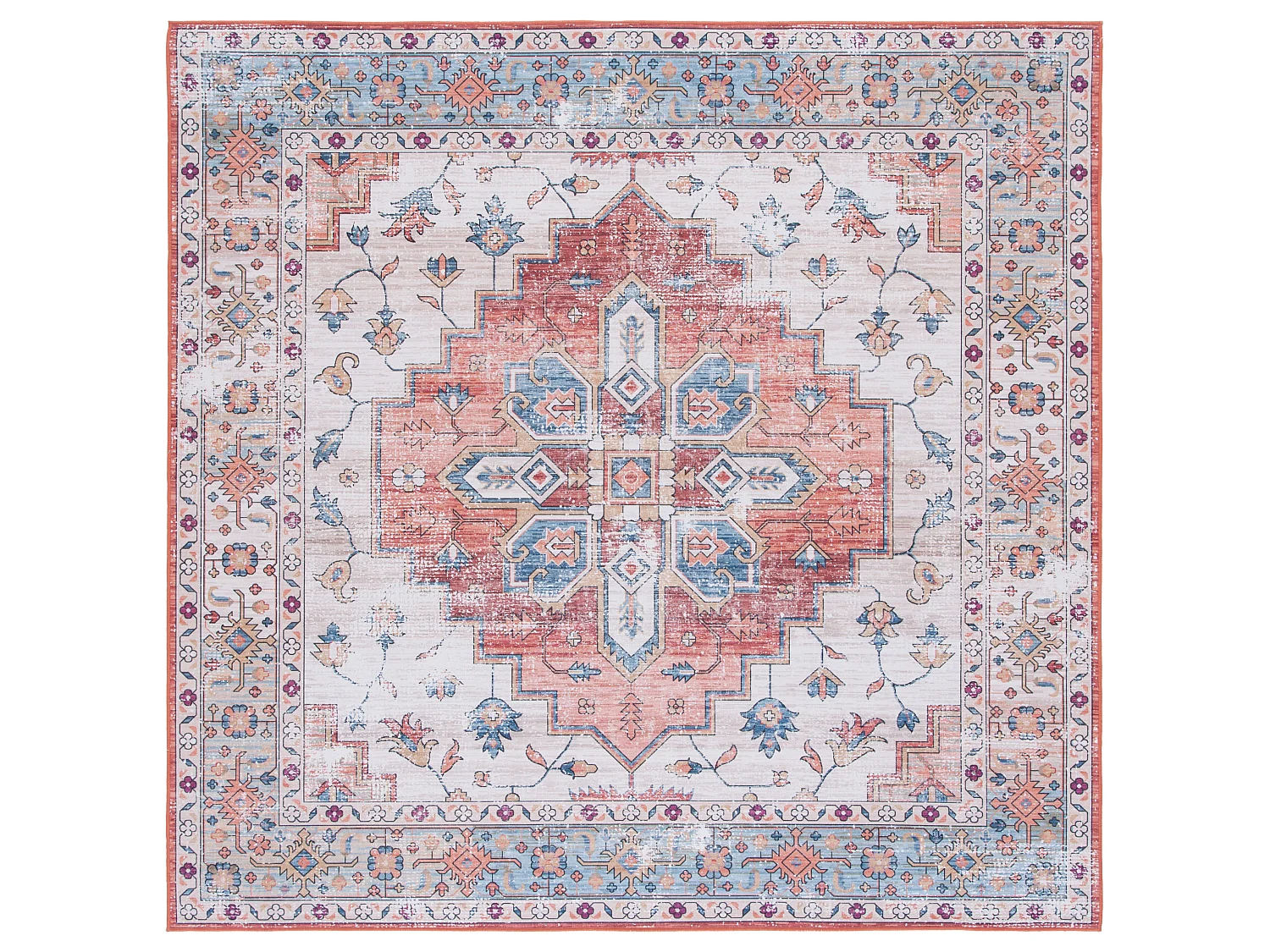 Tapis Beige/Bleu 122 X 122 cm - Tripp