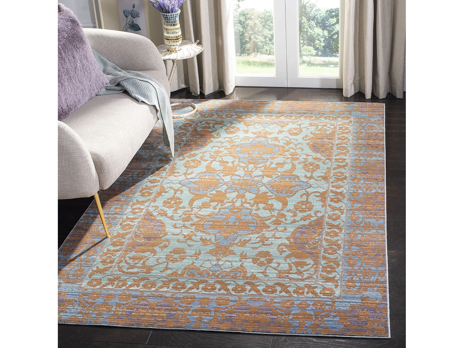 Tapis Bleu/Or 122 X 183 cm - Blakely