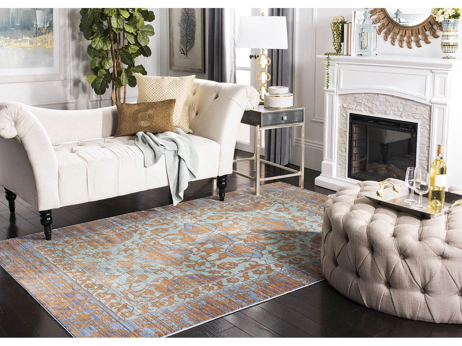 Tapis Bleu/Or 122 X 183 cm - Blakely