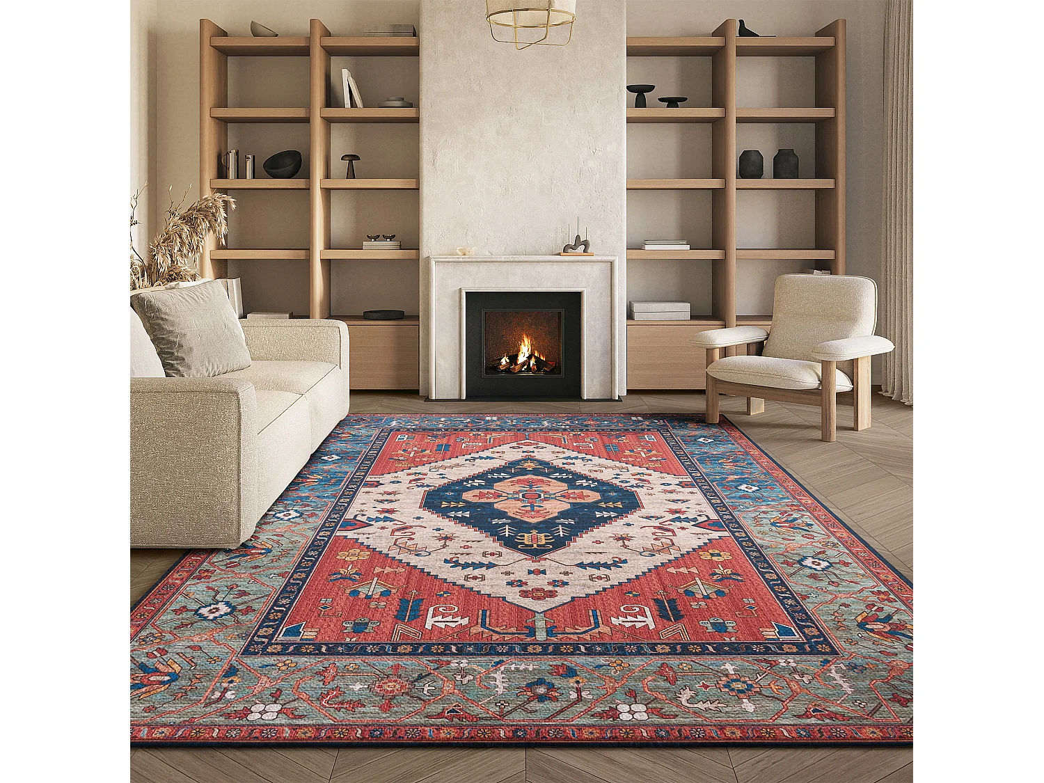 Tapis Rouille/Bleu 91 X 152 cm - Bishop