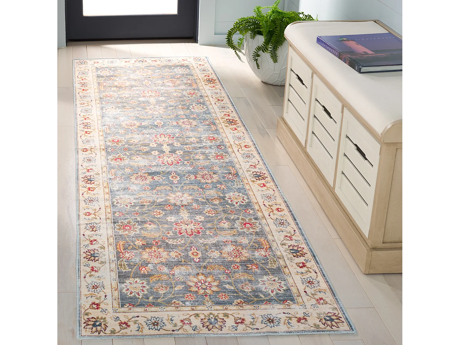 Tapis Vert/Beige 76 X 244 cm - Petra