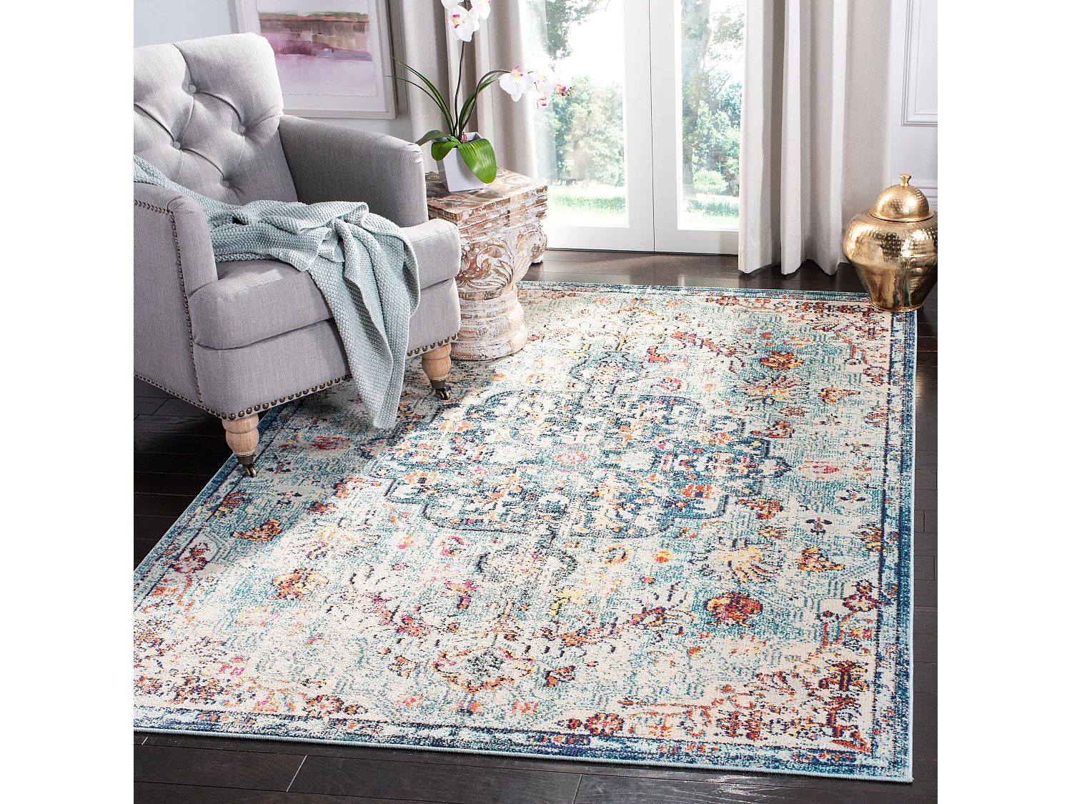 Tapis Bleu marine/Bleu clair 183 X 274 cm - Maia