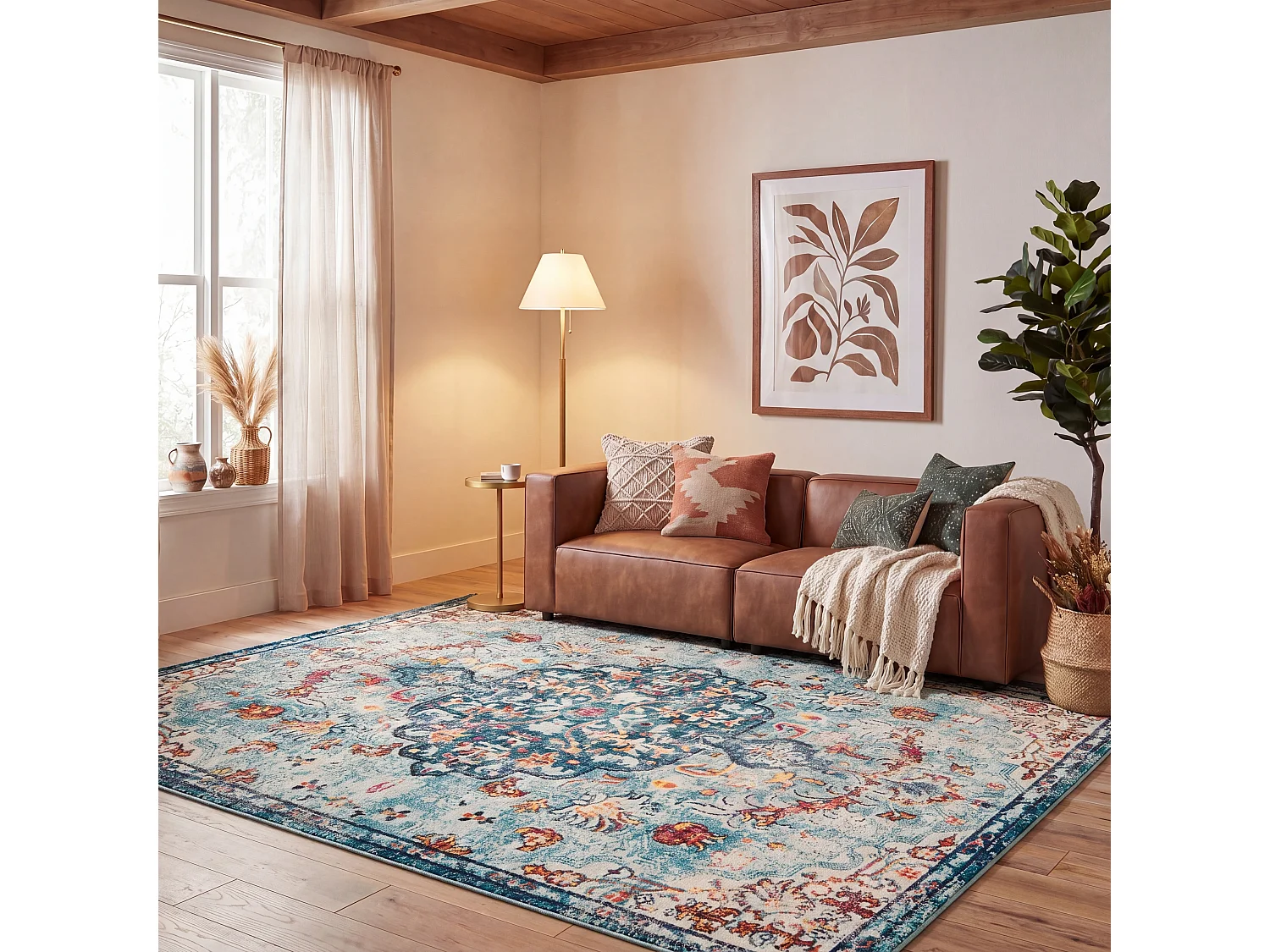 Tapis Bleu marine/Bleu clair 183 X 274 cm - Maia