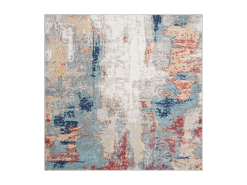 Tapis Gris/Rouge 201 X 201 cm - Danni