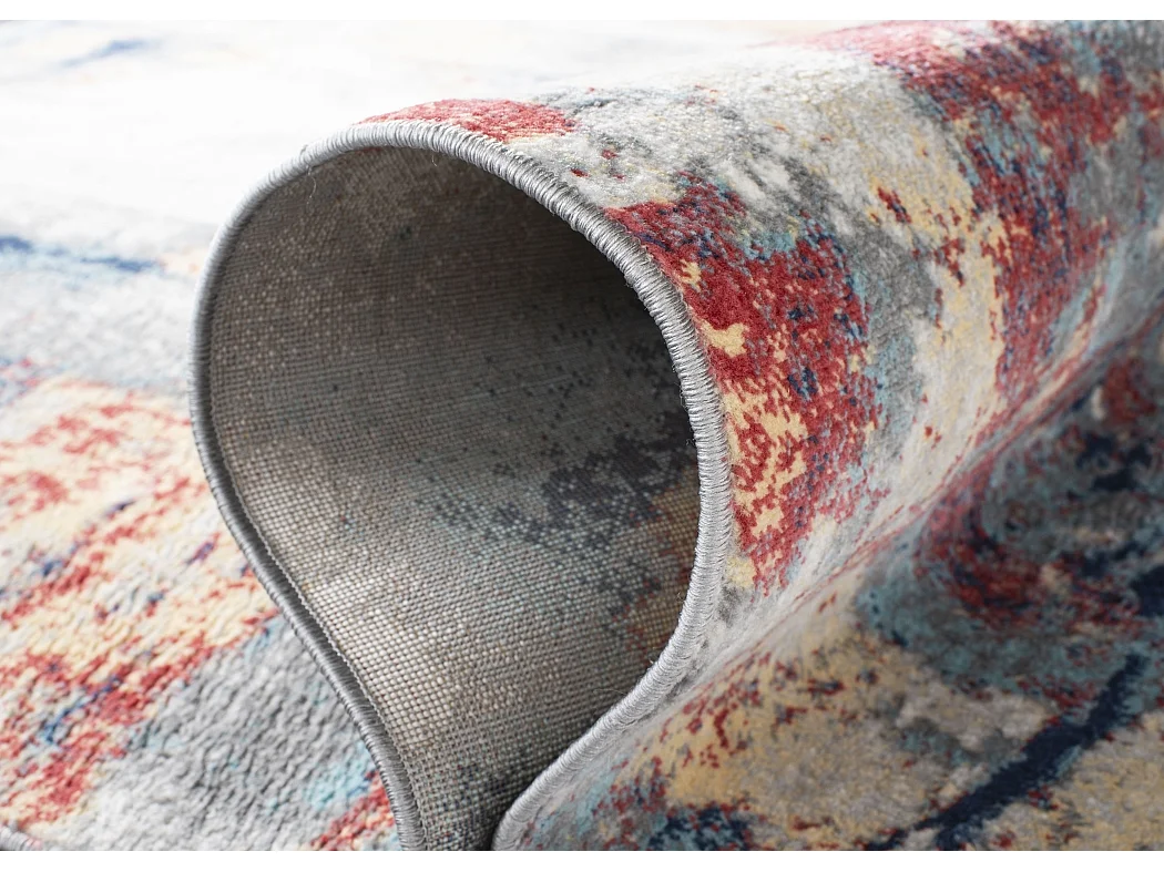 Tapis Gris/Rouge 201 X 201 cm - Danni