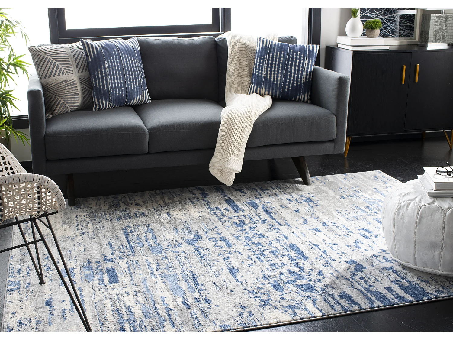 Tapis Neutre/Bleu 122 X 183 cm - Jassi