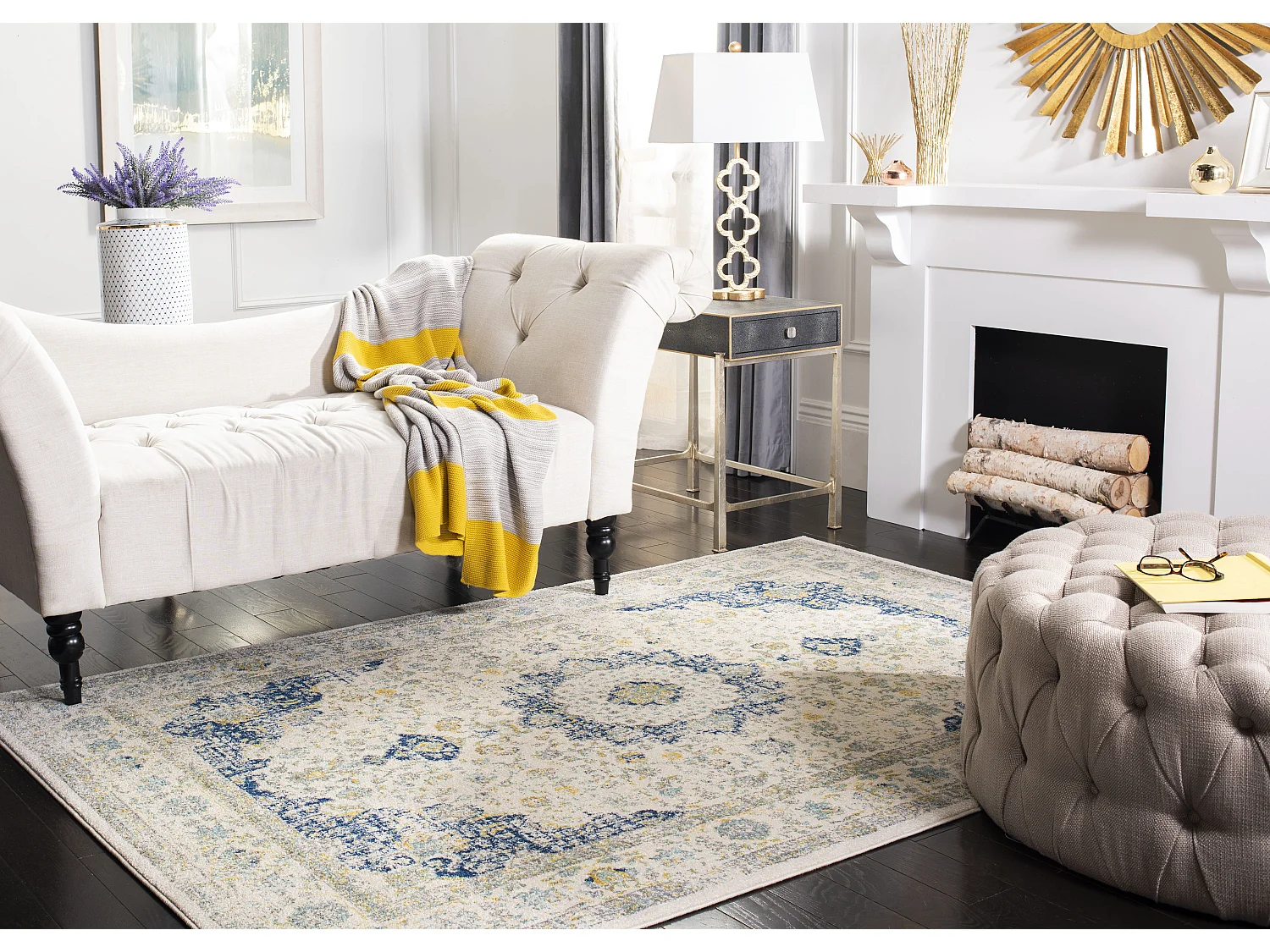 Tapis Neutre/Bleu 201 X 274 cm - Nichol