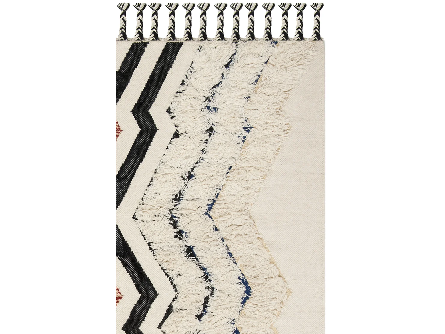 Tapis Neutre/Noir/Bleu 122 X 183 cm - Alena