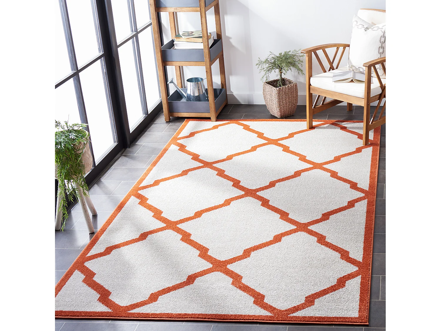 Tapis Neutre/Orange 122 X 183 cm - Lyric