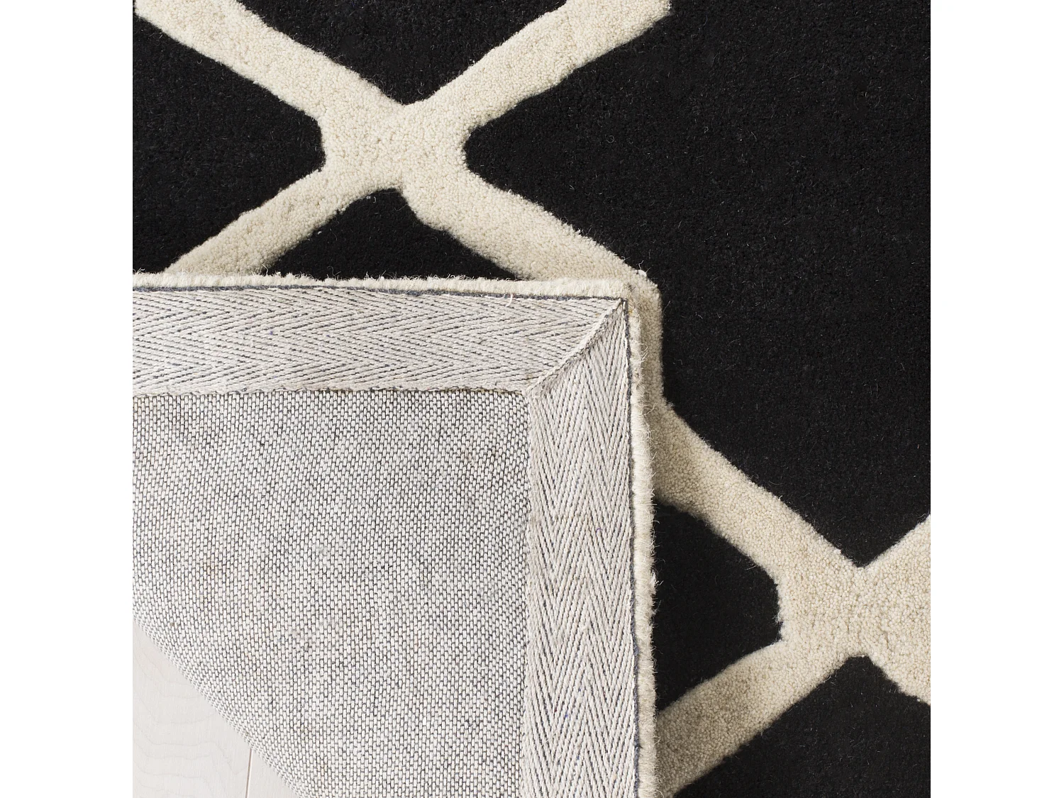 Tapis Noir/Neutre 91 X 152 cm - Carbone