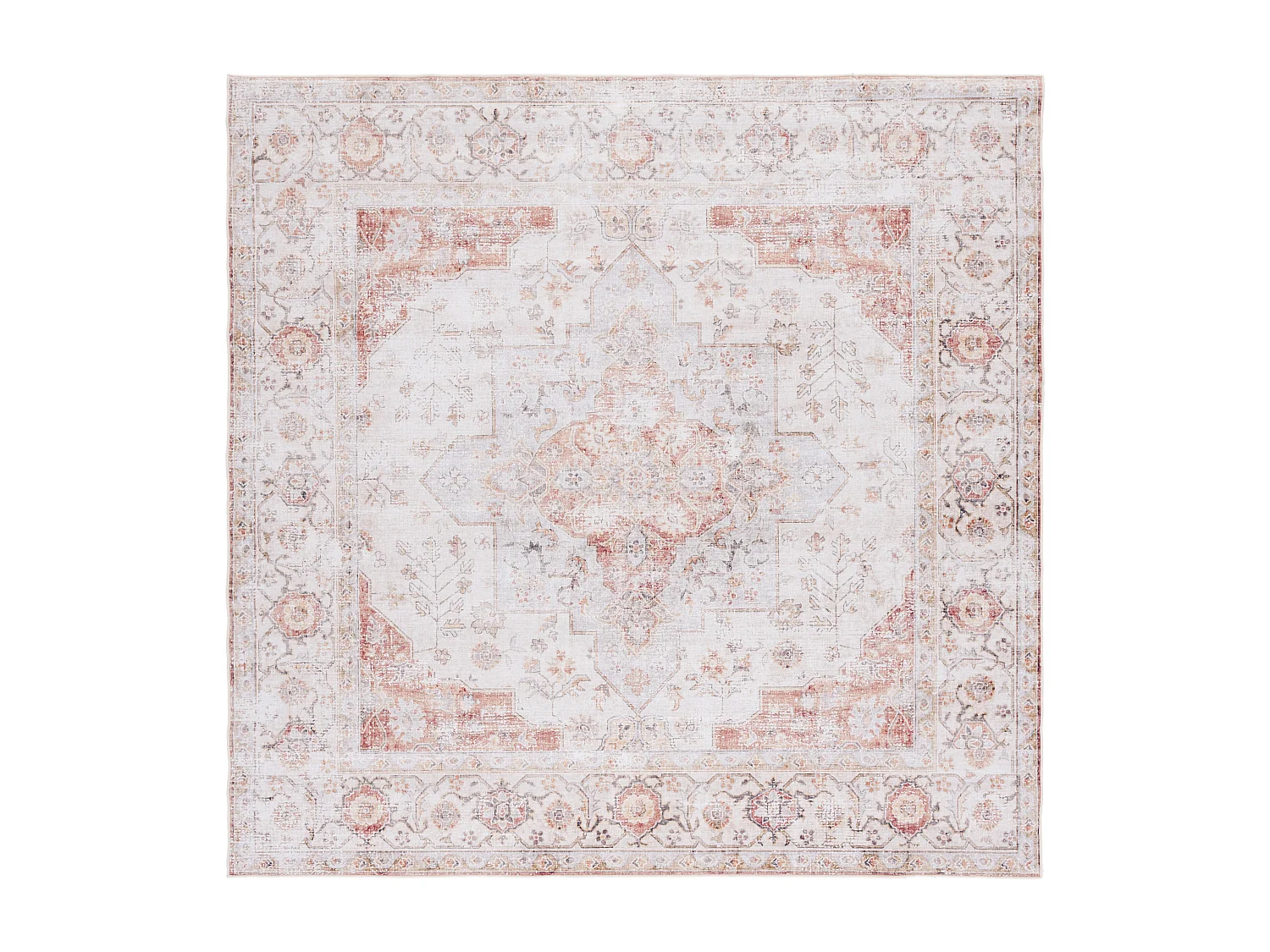 Tapis Gris clair/Rouille 183 x 183 cm - Primrose