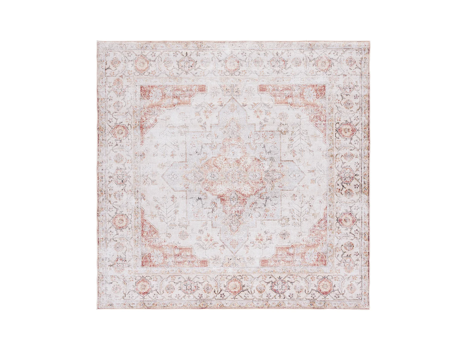 Tapis Gris clair/Rouille 183 x 183 cm - Primrose