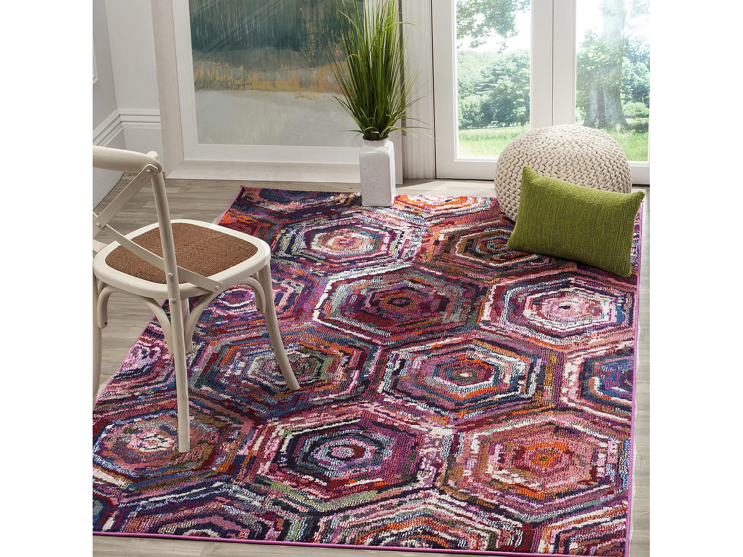 Tapis Rose/Multicolore 122 X 170 cm - Mattia