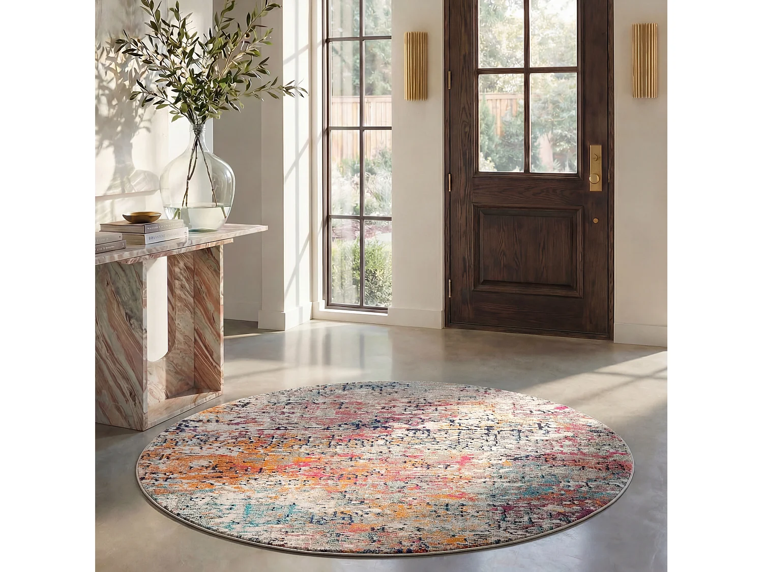 Tapis Gris/Rose 122 X 122 cm - Manjor
