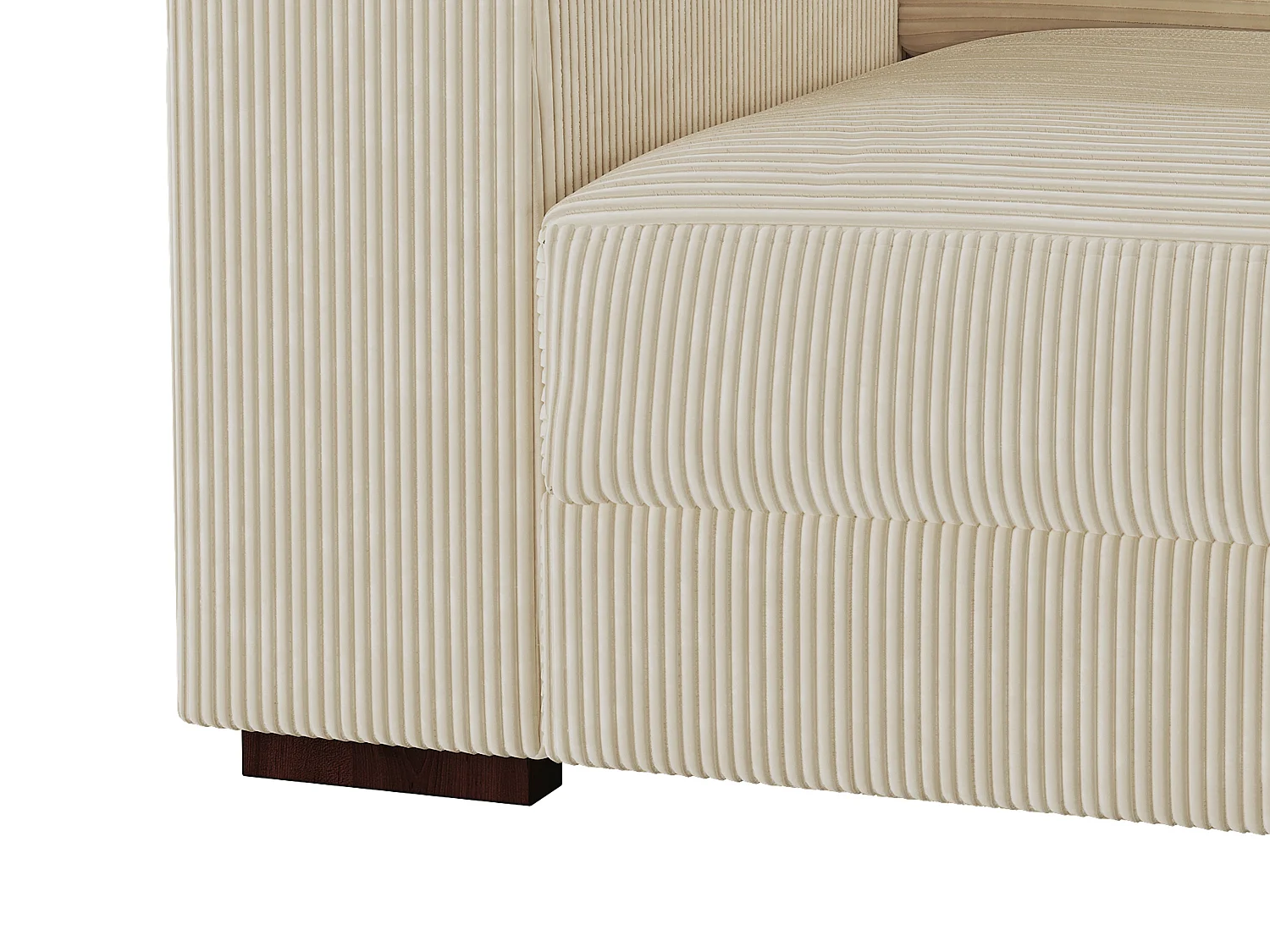 Højrevendt hjørnesofa i beige fløjl MESETA