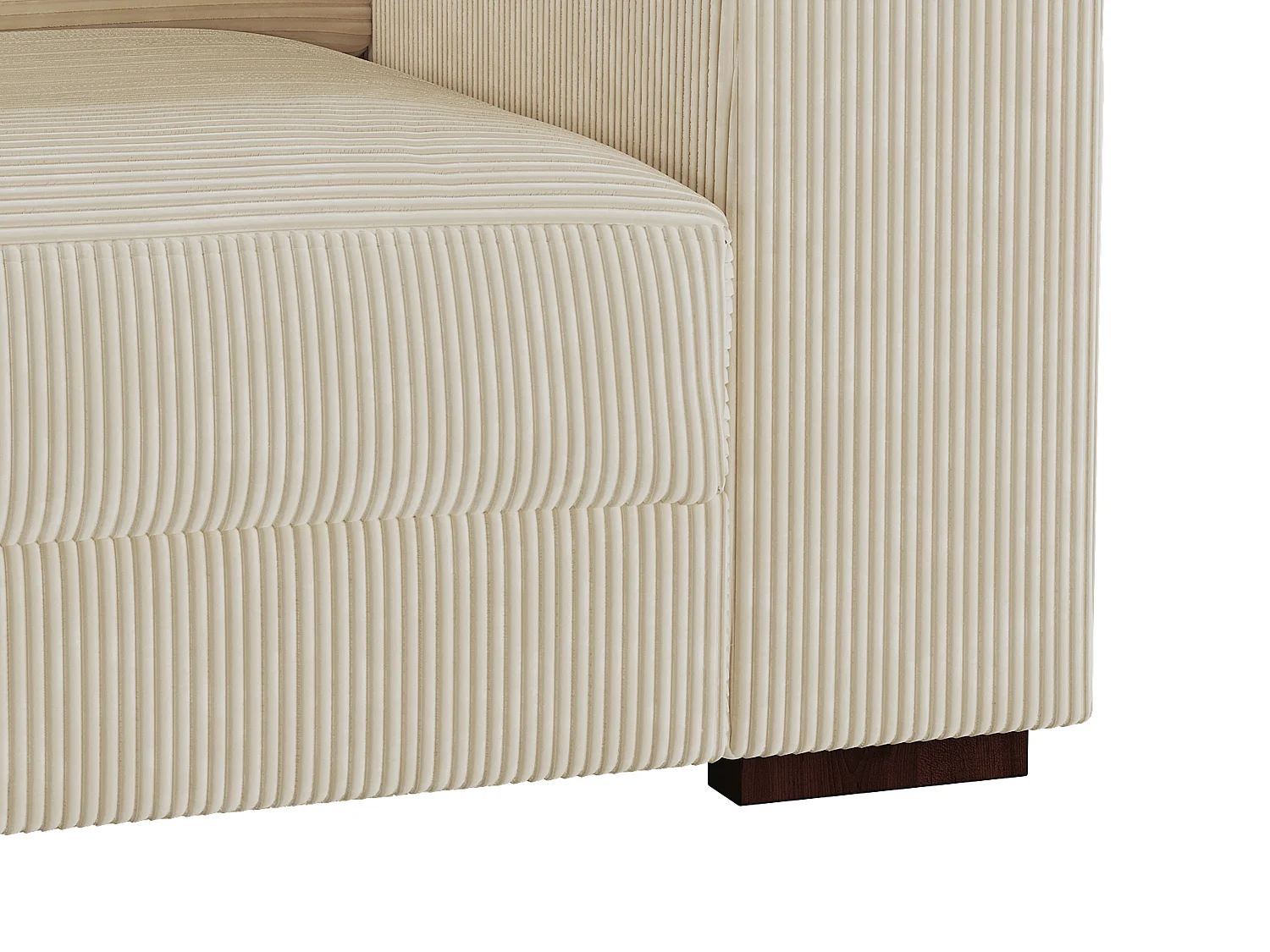 Venstre hjørne-sofa i beige fløjlsbarg MESETA