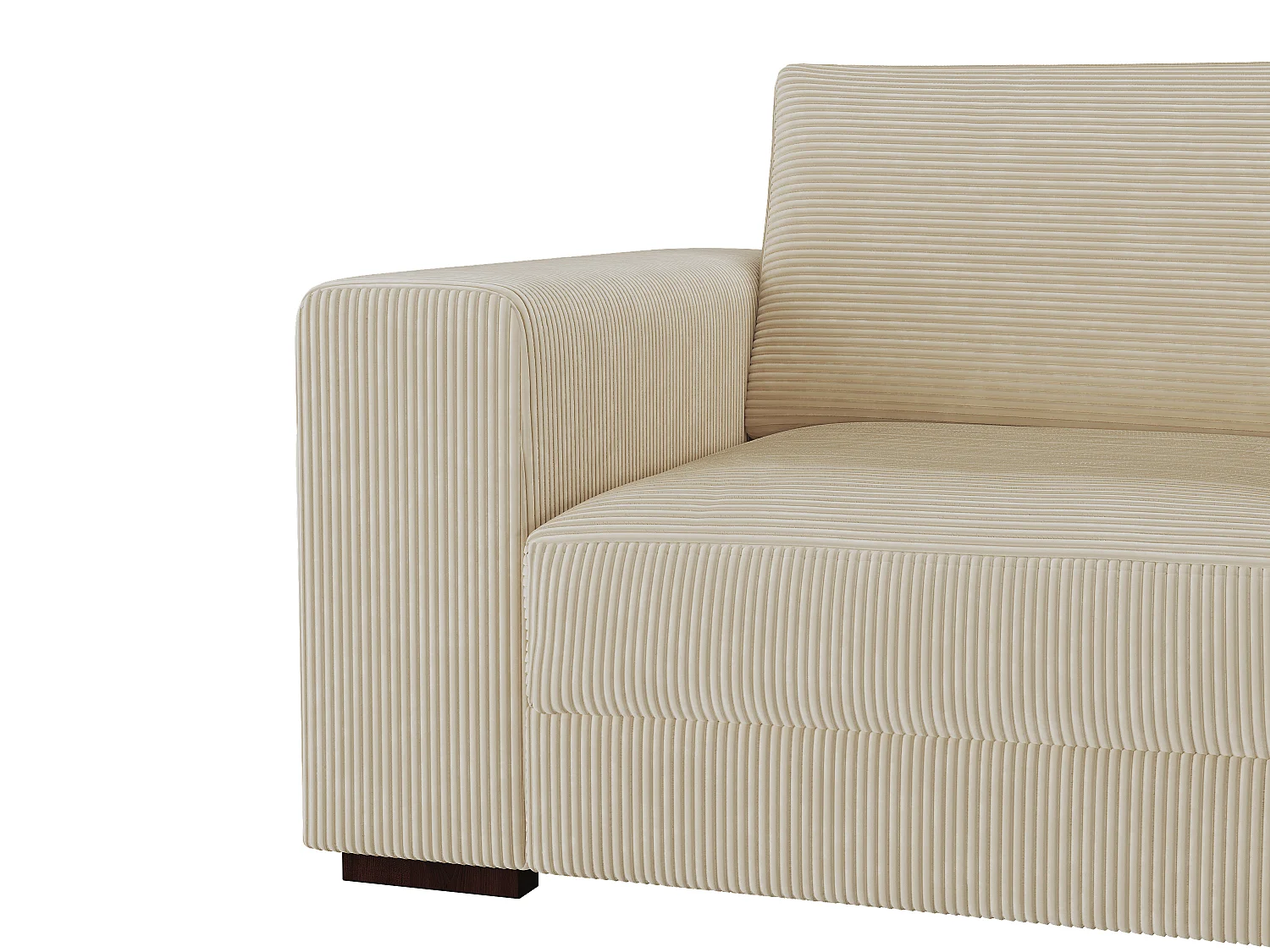 Venstre hjørne-sofa i beige fløjlsbarg MESETA