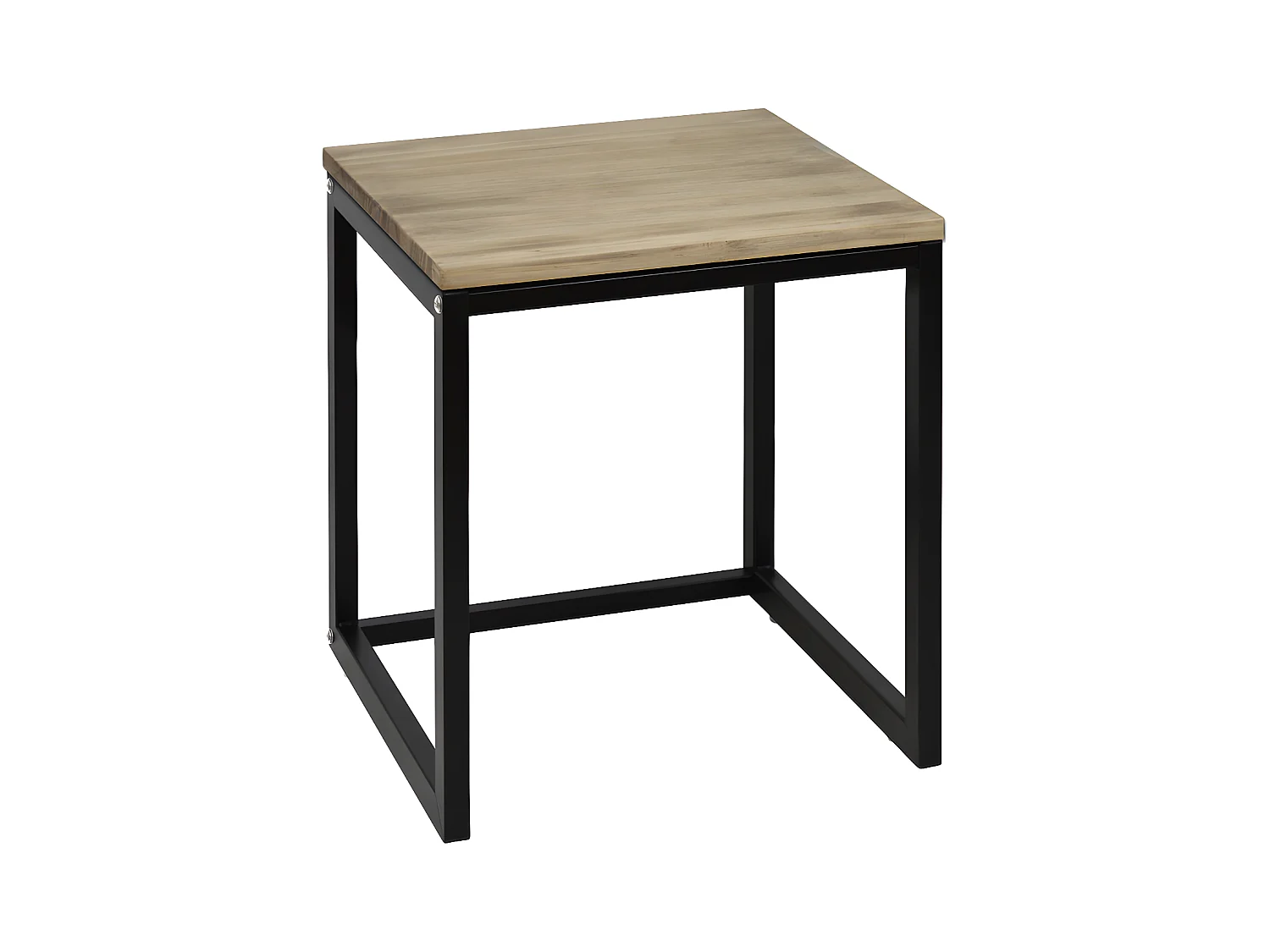 Table de chevet Icub3 industriel vintage 40x40x47cm Noir-vieilli
