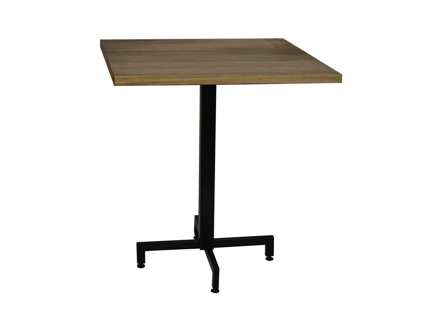 Table bistrot Icub. De pied central plateau carré - industriel vintage – 60x60x75h. cm - Metal Noir