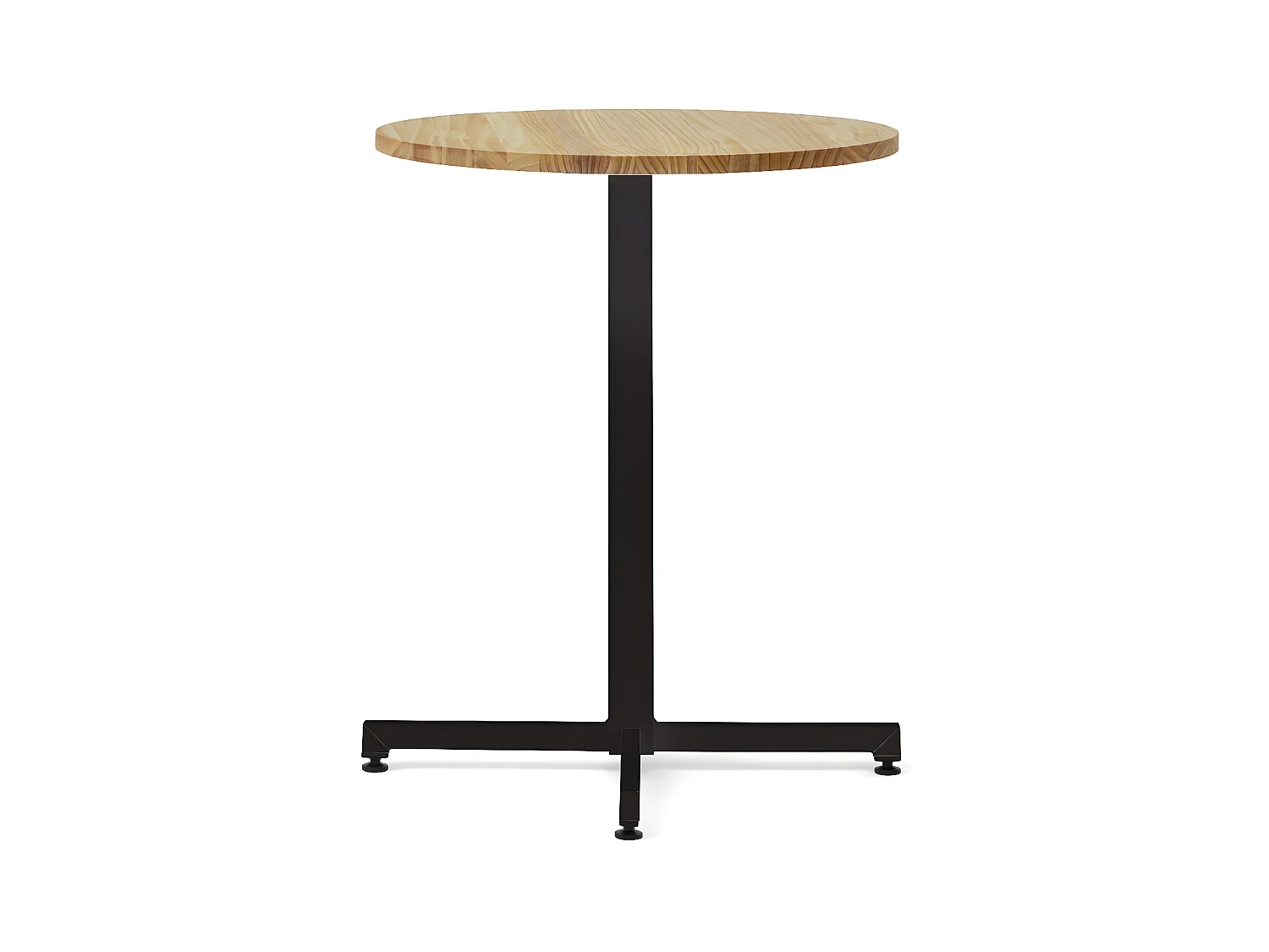 Mesa Redonda iCub 60x75cm Negra en madera maciza de pino acabado natural estilo nórdico industrial