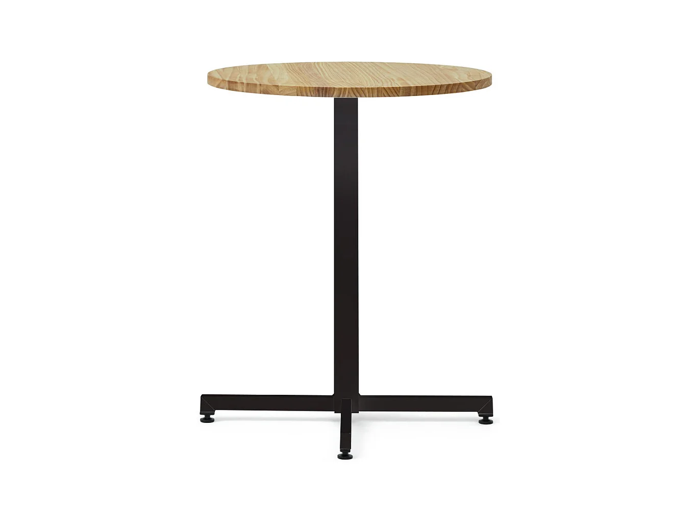 Mesa Redonda iCub 70x75cm Negra en madera maciza de pino acabado natural estilo nórdico industrial