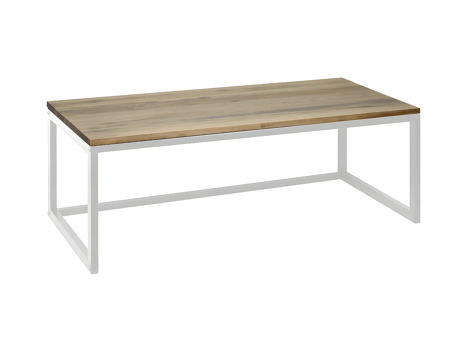 Table basse ECO Three industriel vintage 45x80x40cm Blanc