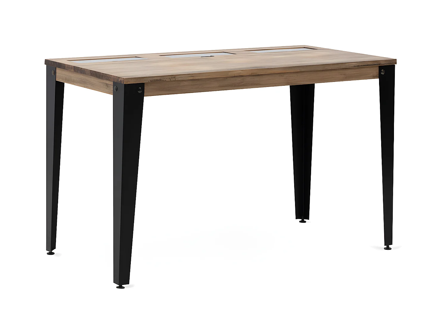 Table bureau Lunds avec 3 compartiments 120x60x74cm  Noir-Vintage