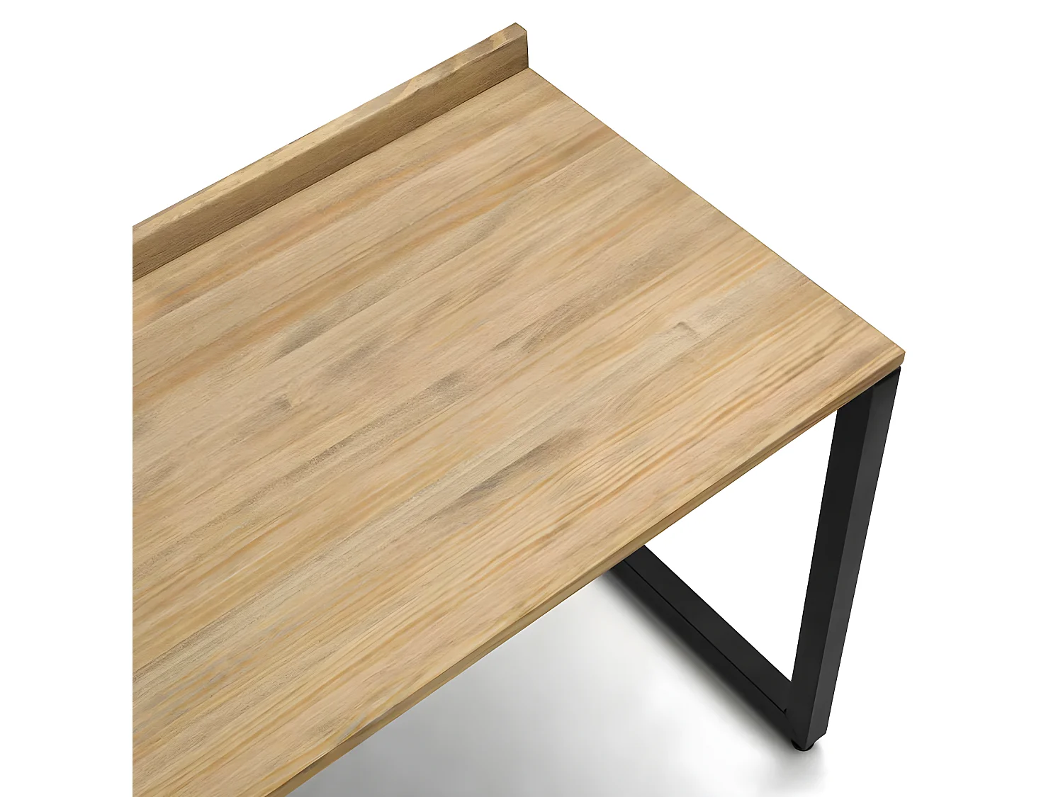 Table de bureau NaturalWood en style  Industriel. Pieds noir.  118X60x75cm. Bois massif de pin 18mm finition naturel.  BOX FURNITURE.