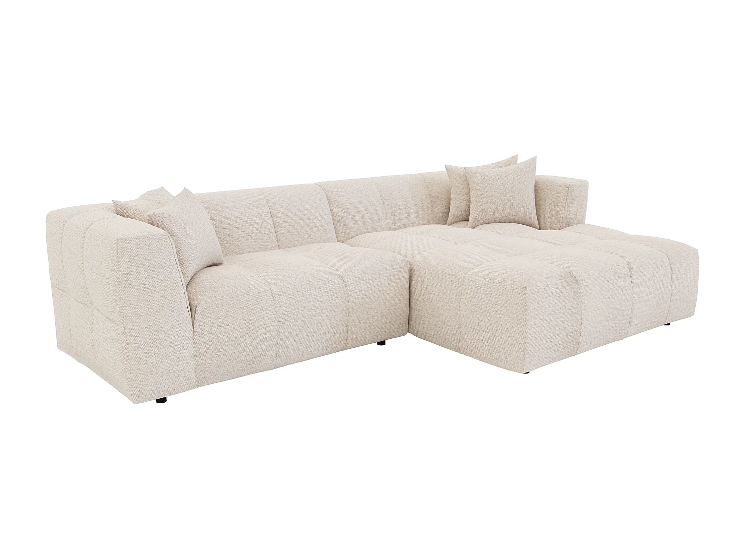 Höger soffhörna i beige tyg NAEMIA från Maison Céphy