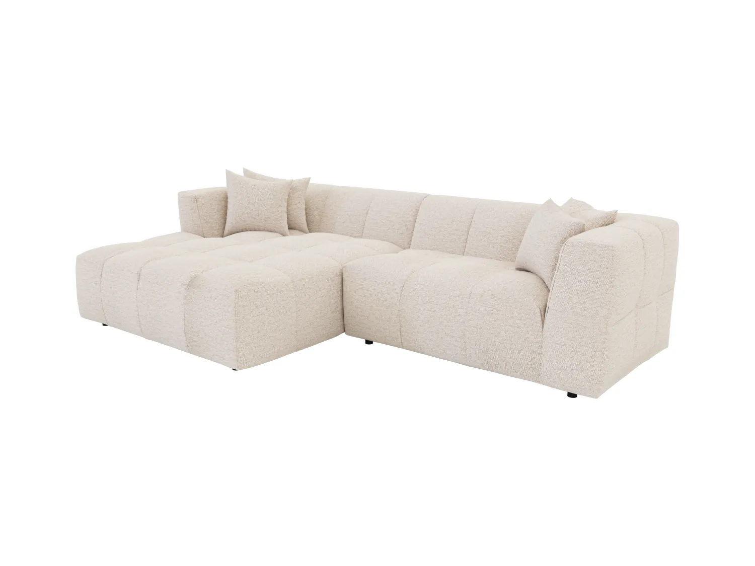 Divano in Tessuto Beige - Angolo a sinistra - NAEMIA della Maison Céphy