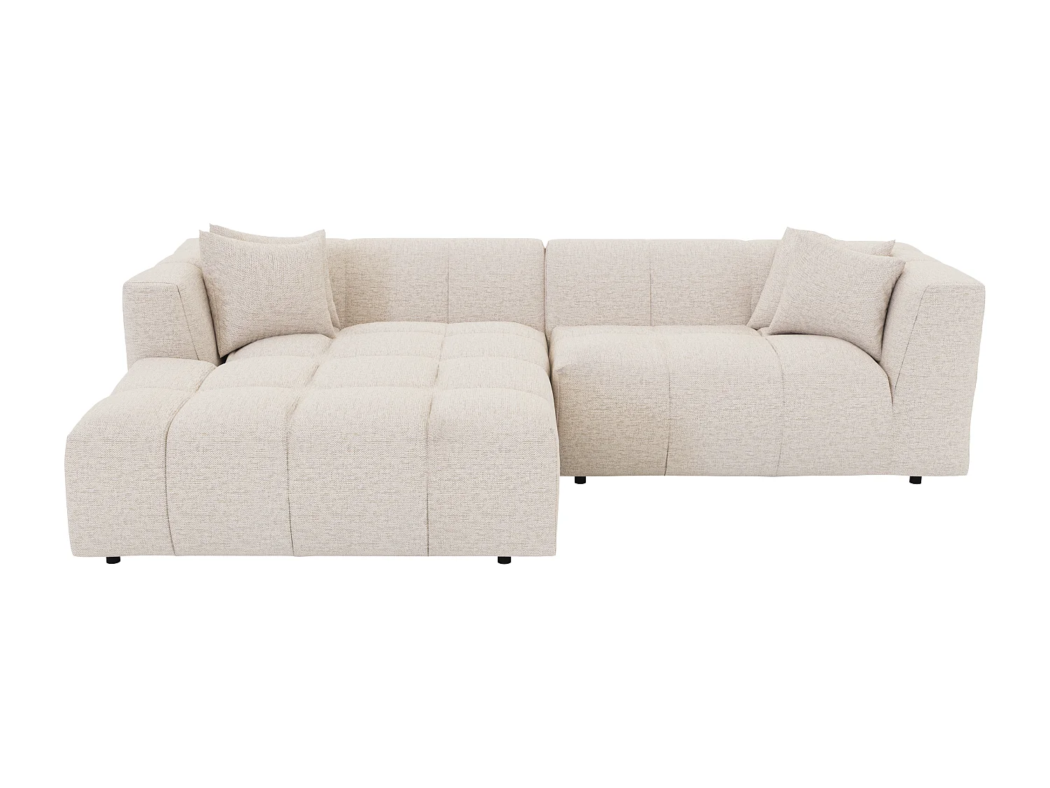 Venstre hjørnesofa i beige stoff NAEMIA fra Maison Céphy