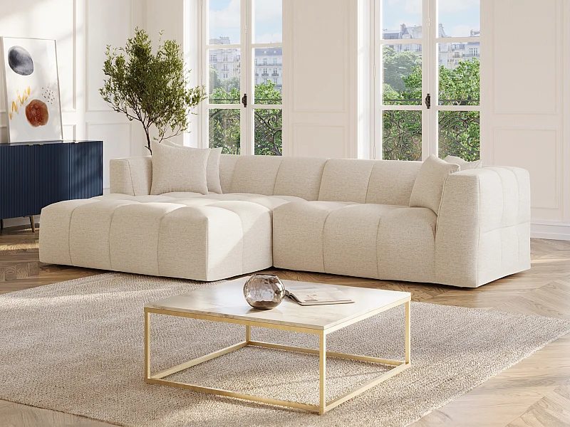 Venstre hjørnesofa i beige stof NAEMIA fra Maison Céphy