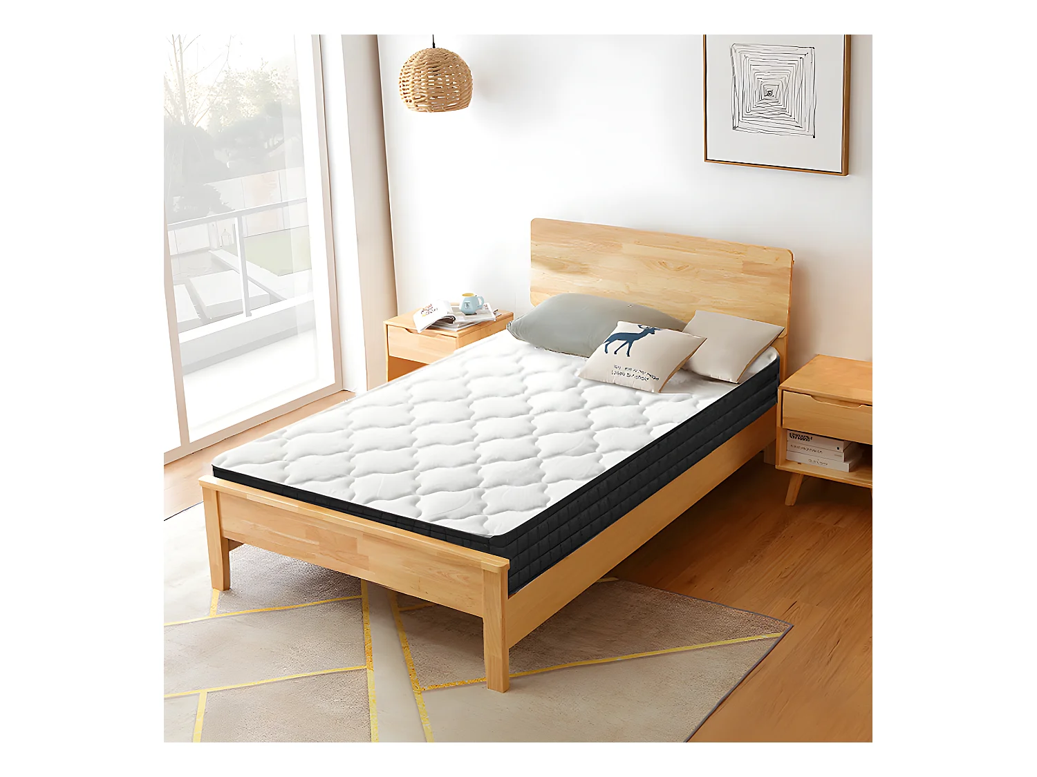 Matelas 90x200 cm Mousse - épaisseur 15 cm - Matelas mémoire de forme de 1 place