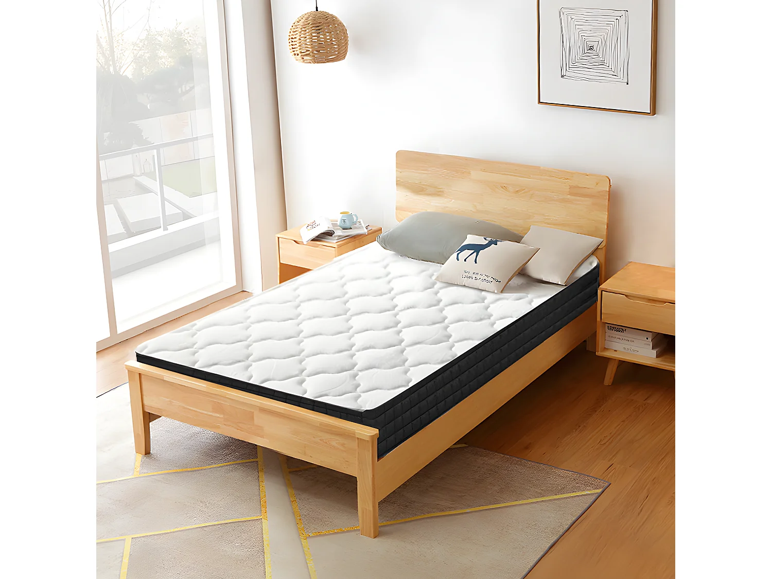 Matelas 90x200 cm Mousse - épaisseur 15 cm - Matelas mémoire de forme de 1 place